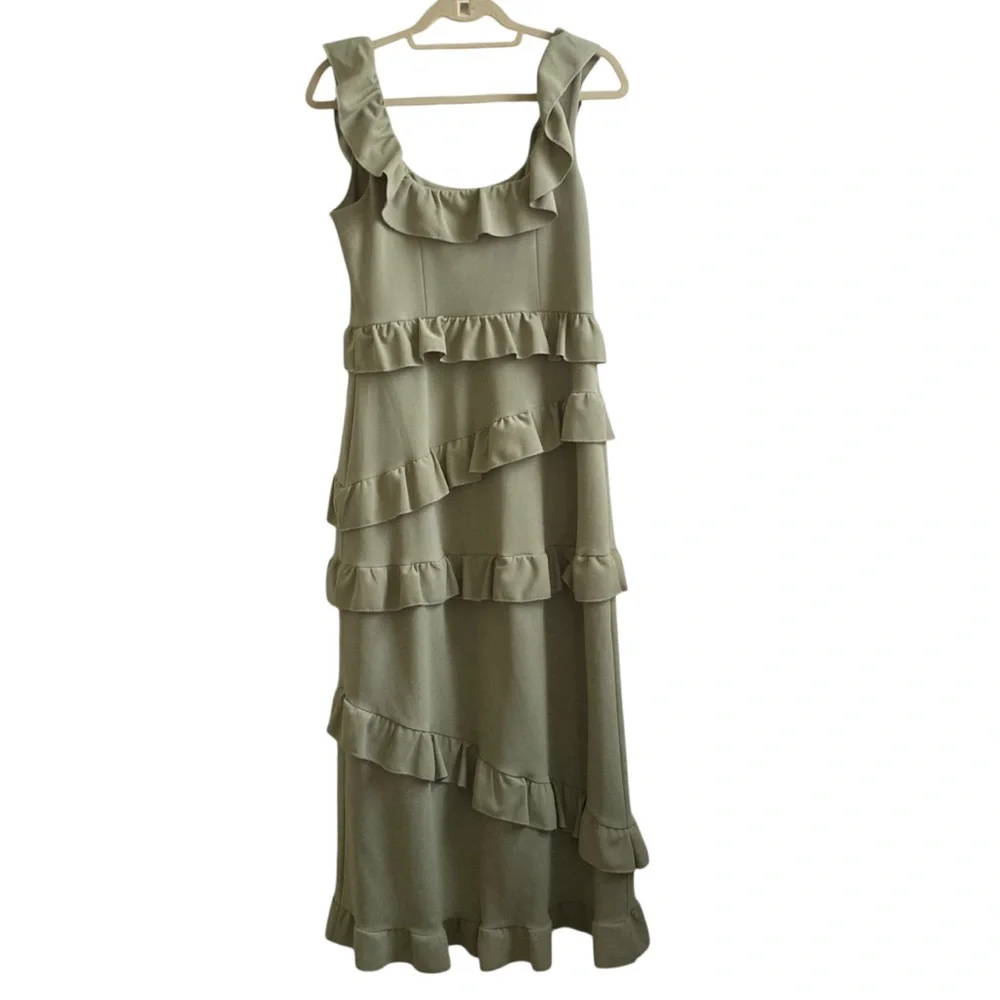 Show Me Your MuMu Green Ruffle Maxi Dress - Picture 4 of 5